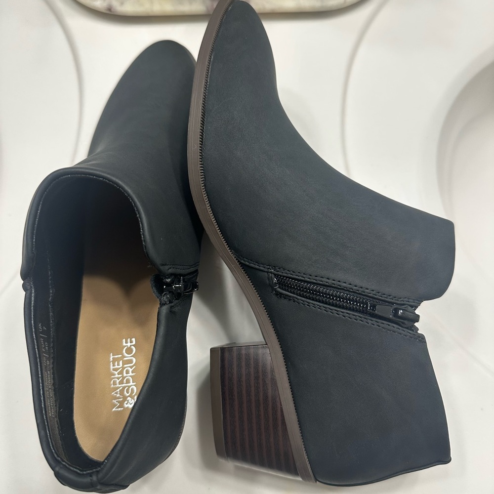 MARKET & SPRUCE Black Women's Raimi Mid Heel Bootie size 9